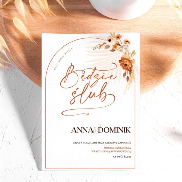 zaproszenia ślubne boho pdf