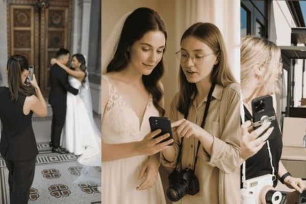 wedding content creator na ślubie